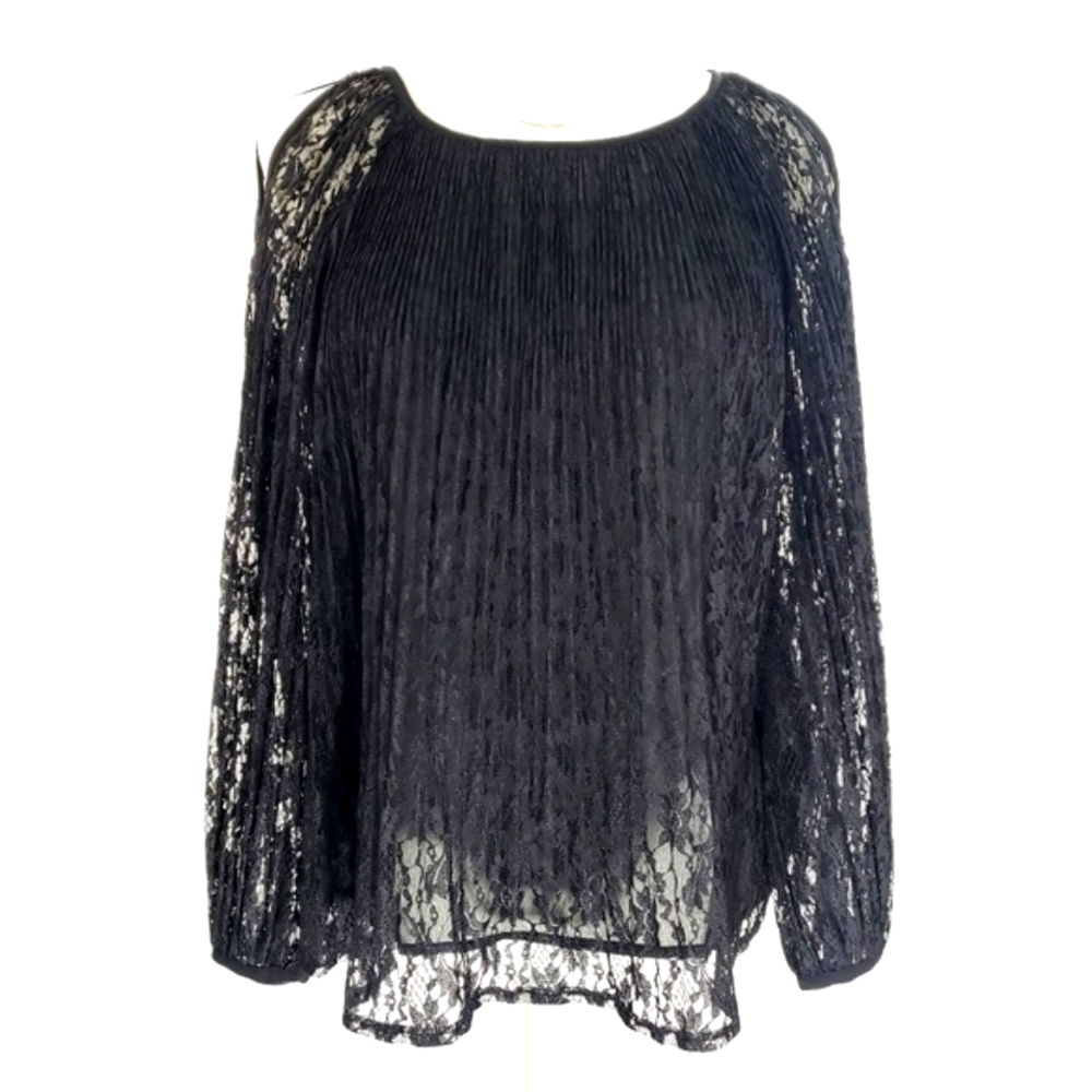 Lauren Conrad Shirt Womens Size S Black Lace Cold‎ Shoulder Witchy Whimsigoth